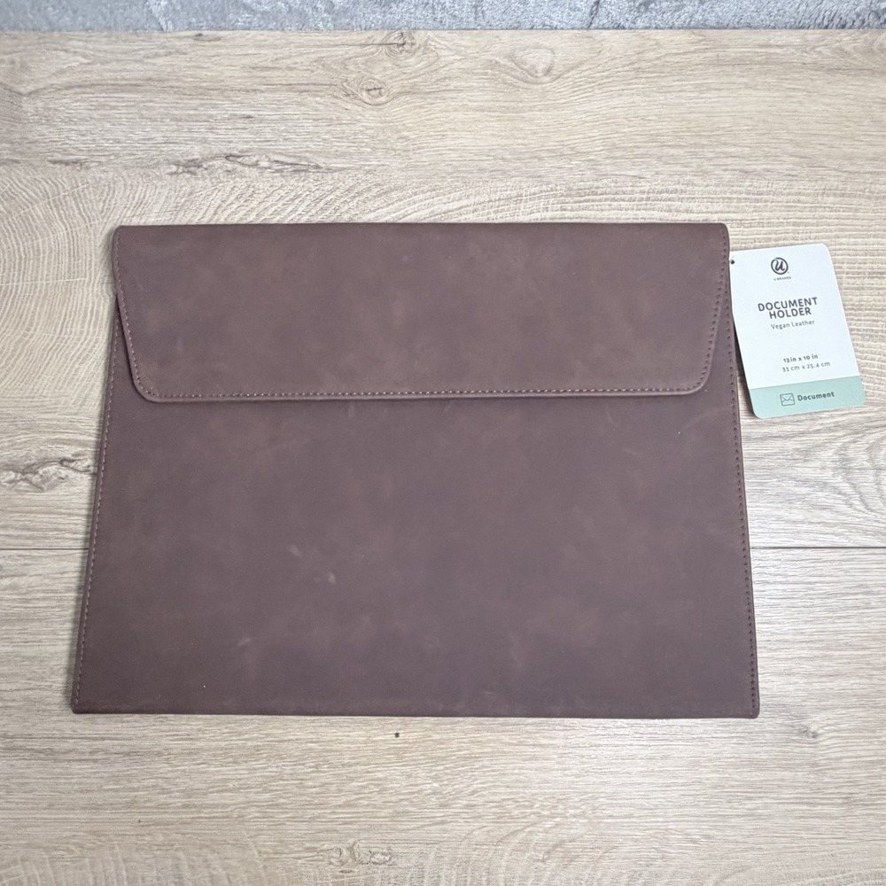 U Brands Document‎ Holder Brown Portfolio Sleeve Minimalist Office Travel Case